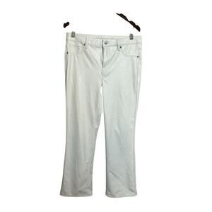 American Eagle Vegan Faux Leather Kick Boot Crop Pants Size 10 Long Cream